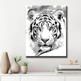 Painting by Numbers Tiger Portrait Black and White